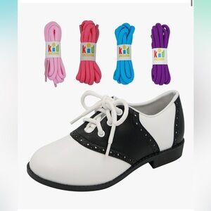 Kids Black and White Saddle Shoes